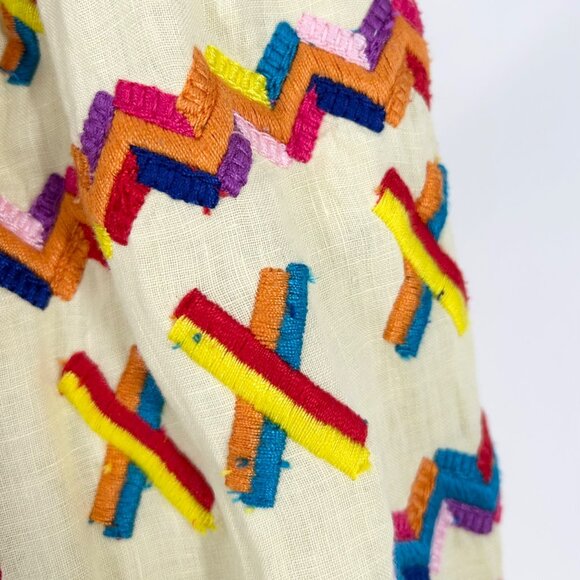 All Things Mochi Remi 100% Linen Embroidered Midi Dress - Picture 11 of 11